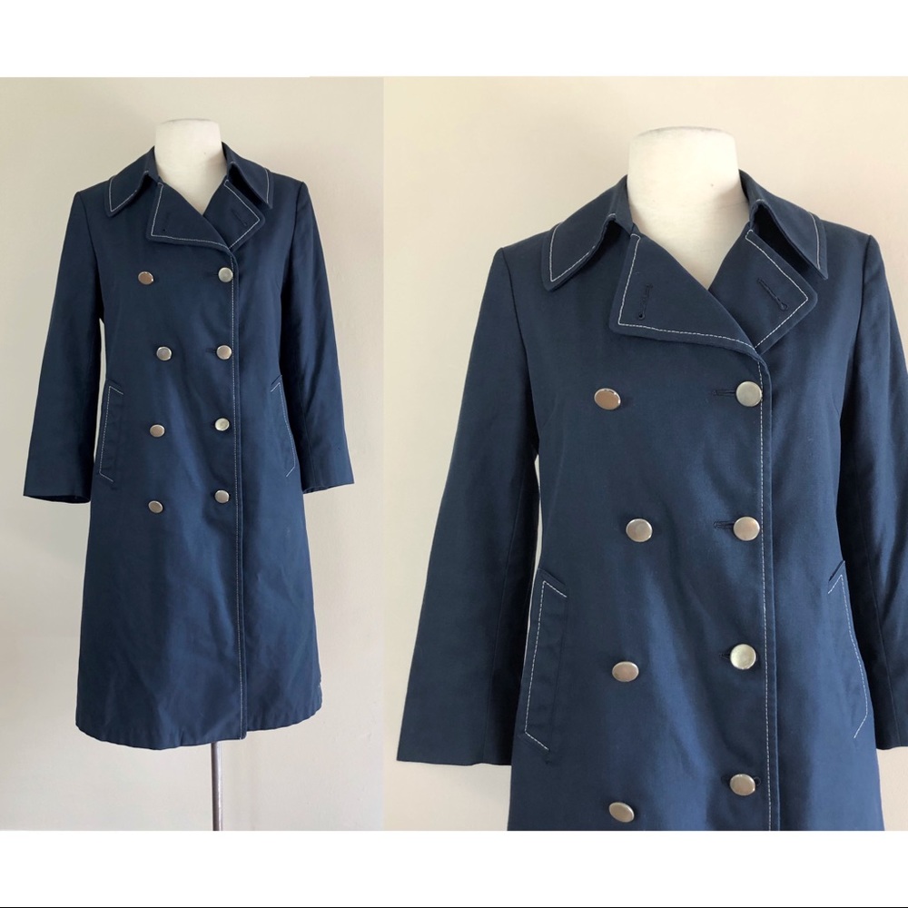 vintage 1960s London fog mod pea coat wool lining